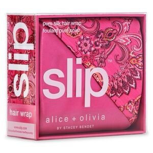 Slip Fuchsia Silk Hair Wrap with Paisley Design